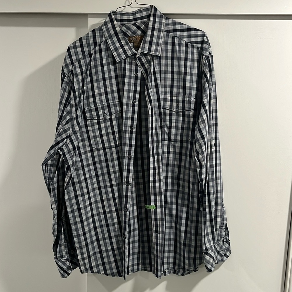 Men’s Plaid (Black/Grey) long sleeve button down